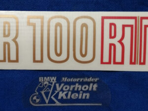 R 100 RT Aufkleber in gold / rot