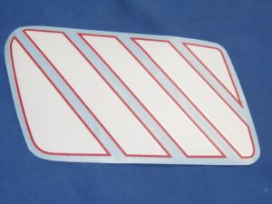 Tankdekor weiß/rot links