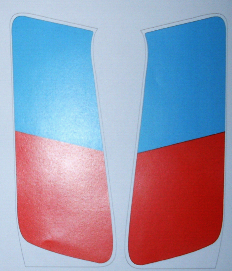 Aufkleber rot/blau Paar
