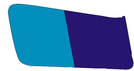 Zieraufkleber blau/blau rechts