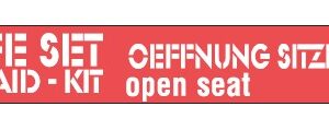 Hinweißschild " Hilfe-Set" für Seitendeckel