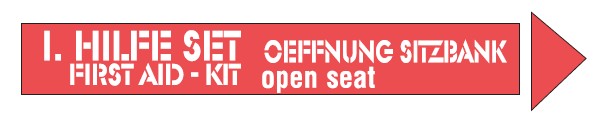 Hinweißschild " Hilfe-Set" für Seitendeckel