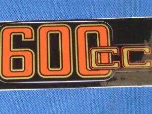 Aufkleber Siebdruck 600 cc, rot/gold