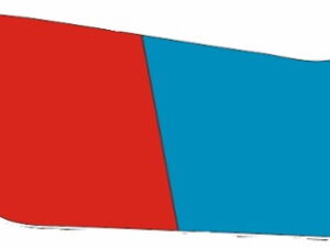 Zieraufkleber rot /blau rechts