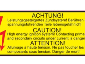 Hinweisschild Achtung bis Bj. 90