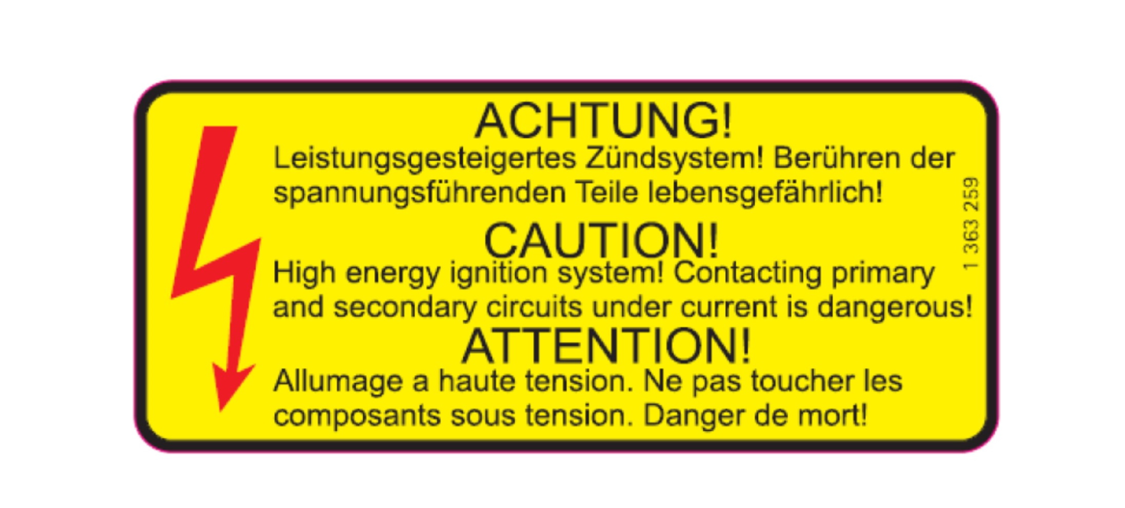 Aufkleber "Achtung Spannung"