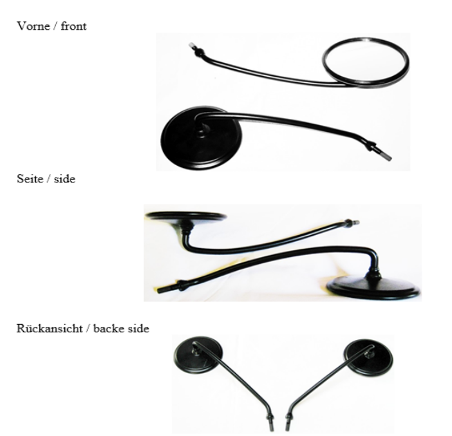 Spiegel R 90 S links original gebogen